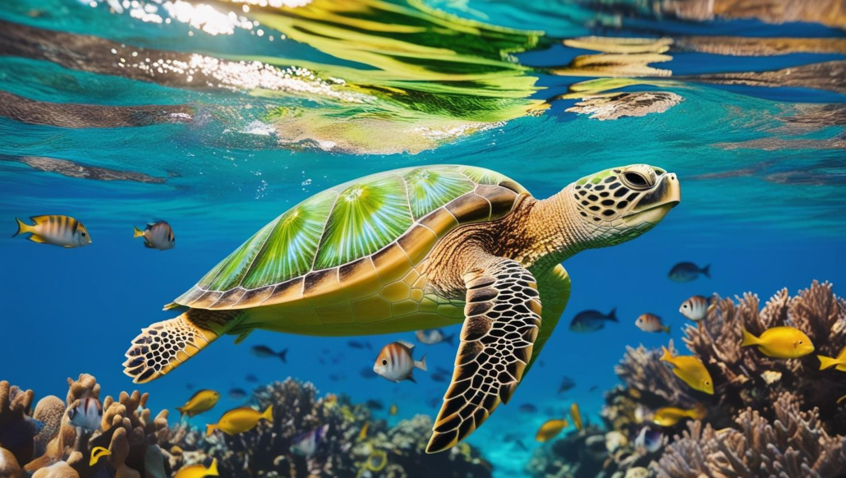 seacraftco-turtle-in-ocean-at-reef-with-fish