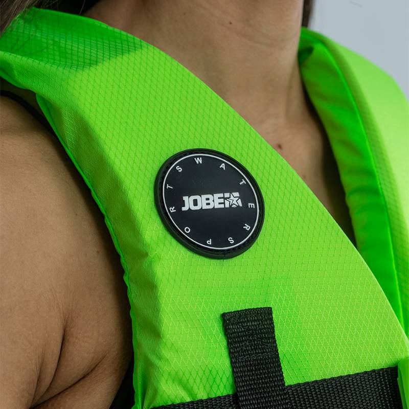 jobe-four-buckle-life-jacket-lime-green-logo