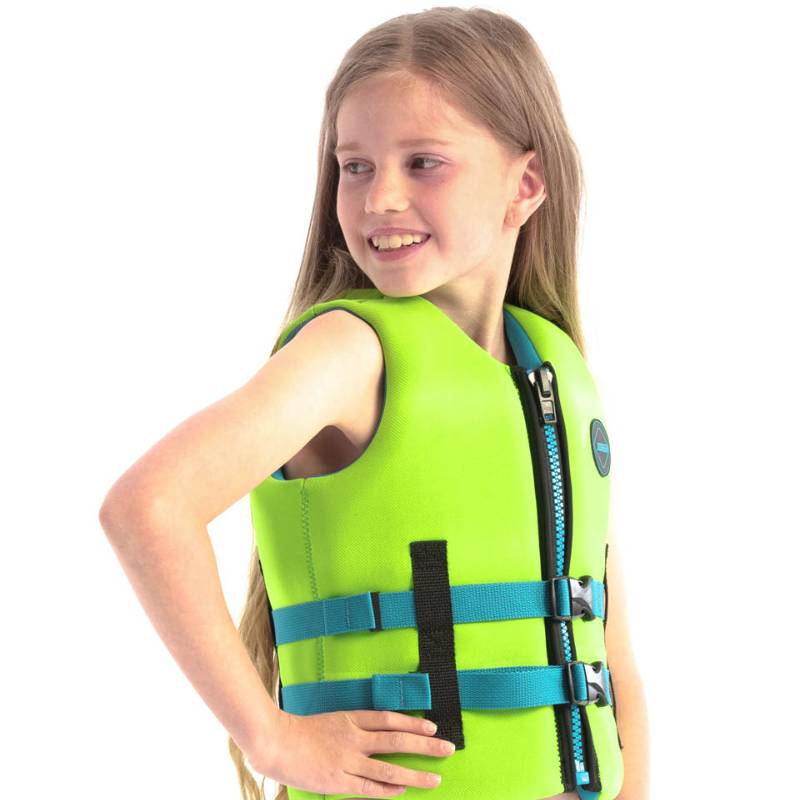 jobe-neoprene-kids-life-jacket-lime-green-side-view