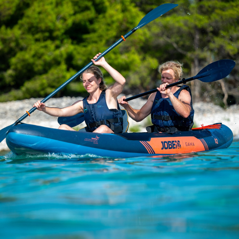 jobe-gama-365-inflatable-kayak-two-paddlers-on-the-water