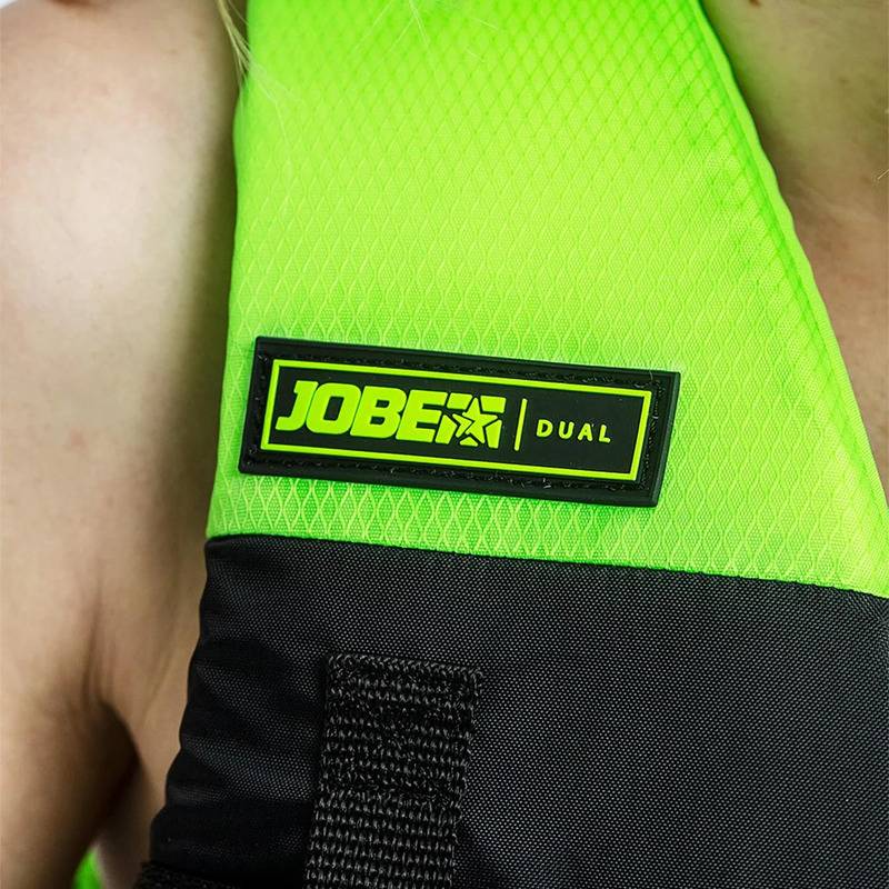 Jobe-Dual-Life-Vest-in-Lime-Green-Logo